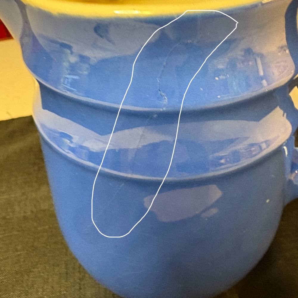 Vintage Oxford Stoneware Blue Pitcher Made In USS - Picture 4 of 8